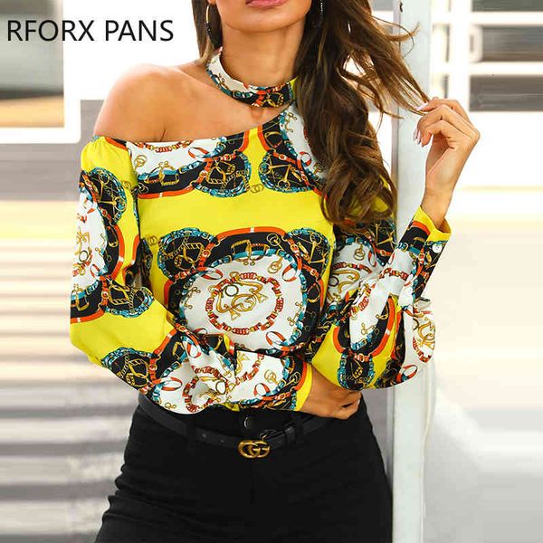 

women's blouses & shirts chain print blouse women long sleeve vc24, White