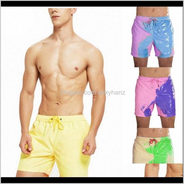 Herrenbekleidung Bekleidung Drop Lieferung 2021 Dropship Magical Change Color Sommer Herren Badehose Bademode Badeanzug Schnell trocknende Badeshorts