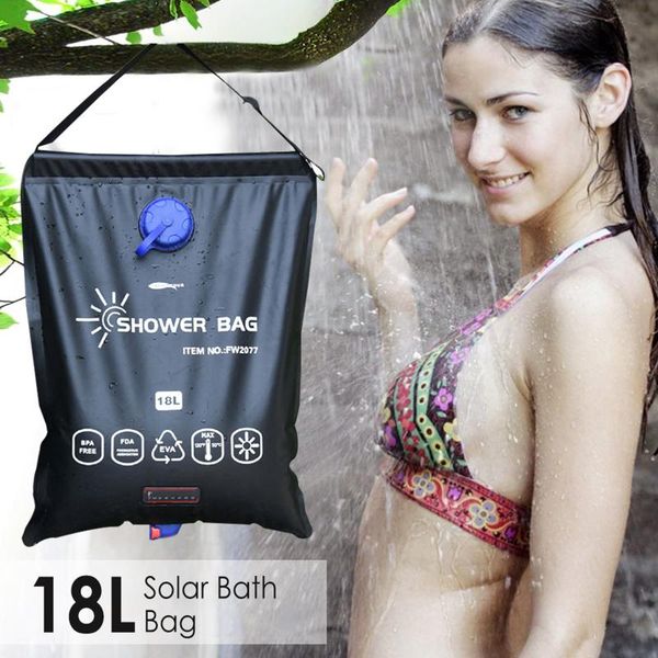 

water bags 18l outdoor camping hiking solar shower bag heating climbing hydration hose switchable head