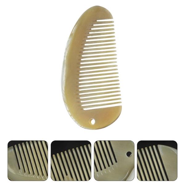 

hair brushes 1pc yak horn straighter comb portable perforating, Silver