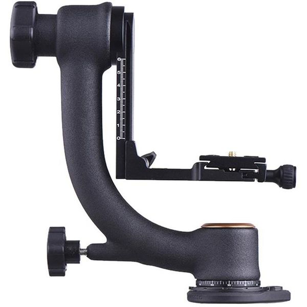 

tripod heads rise-360 degree panoramic gimbal head pan tilt for arca-swiss standard 1/4 inch quick release plate bubble level dslr