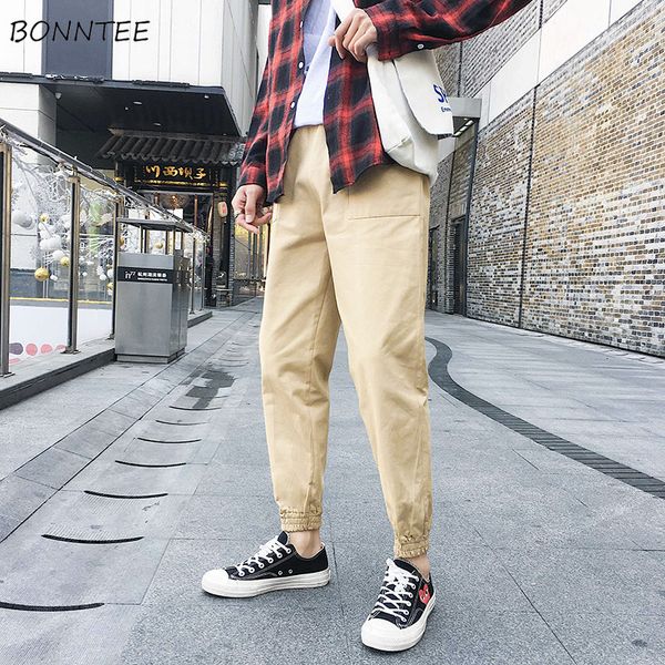 

men's pants harem men ankle-length casual solid all match mens plus size korean fashion chic trousers sweatpants ii7n, Black