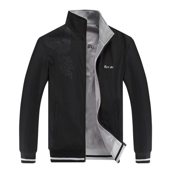 

men's jackets mens jacket casual coats spring autumn outerwear fashion print sportswear overcoat male double sided wear clothing asian, Black;brown