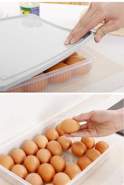 

storage bottles & jars stackable egg refrigerator fresh-keeping box 24 compartments food maintenance plastic with lid