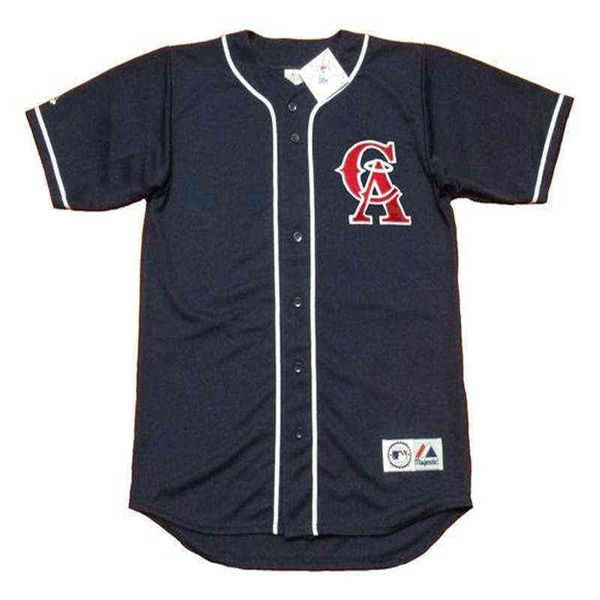 

40 troy percival 52 jim abbott 6 j.t. snow 44 chili davis 31 chuck finley 27 darin erstad 25 jim edmonds 1982 baseball jersey, Black