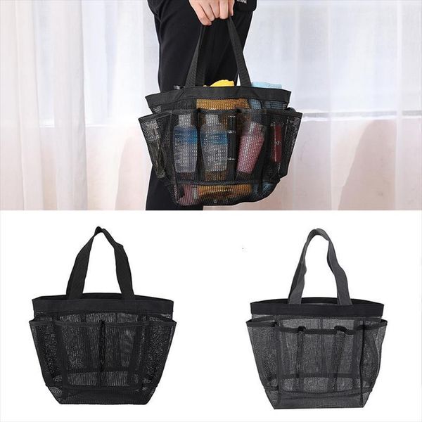 

portable mesh shower caddy quick cosmetic bags dry tote hanging bath amp toiletry organizer bag 9 storage pockets double handles