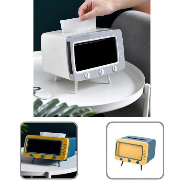 

tissue boxes & napkins with phone holder smooth 2 in 1 tv mobile shelf box for dorm