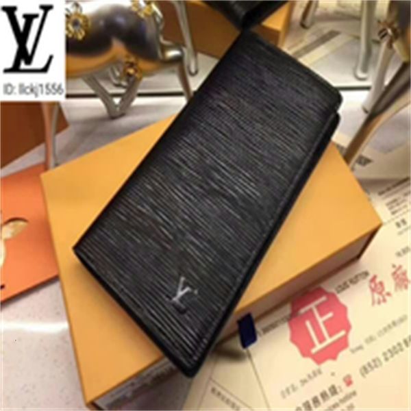 

designer luxury hnbp m62665 simple black corrugated wallet men real leather long chain wallets compact purse clutches evening key brand card, Red;black