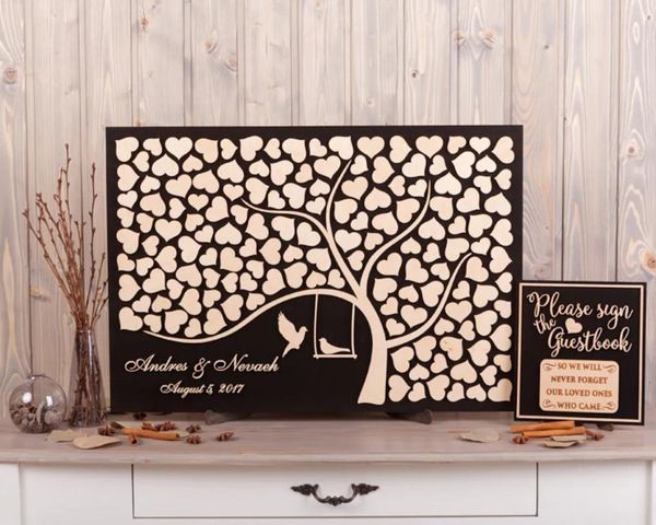 

other event & party supplies wood wedding guest book,alternative love birds rustic sign in guestbook,custom 3d unique book wedding,tree of h