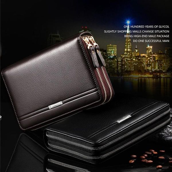 

shoulder bags leinasen men wallets with coin pocket long zipper purse for clutch business male wallet double vintage large wal