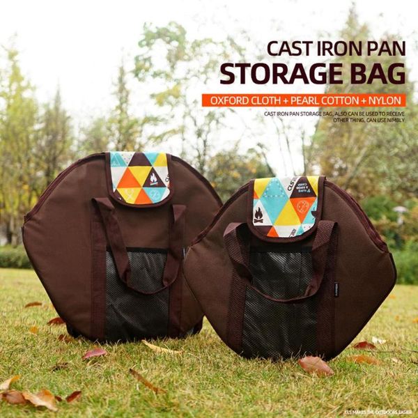 

storage bags outdoor bbq picnic frying pan bag cast iron skillet carrier tote cookware organizer pouch handbag