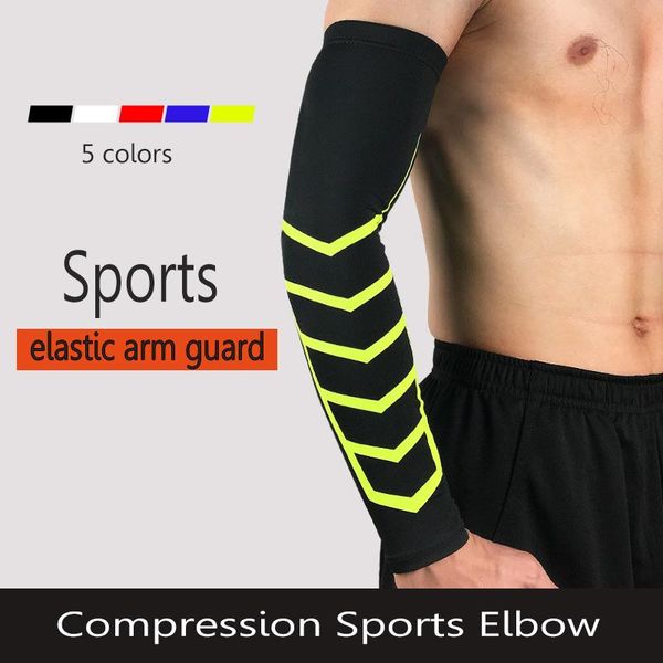 

elbow & knee pads breathable sports compression support brace basketball volleyball fitness protector arm sleeves, Black;gray