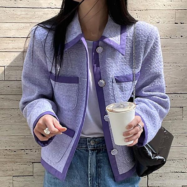 

women's jackets coats for women 2021 autumn winter elegant long sleeve french style short female clothing 10099#, Black;brown