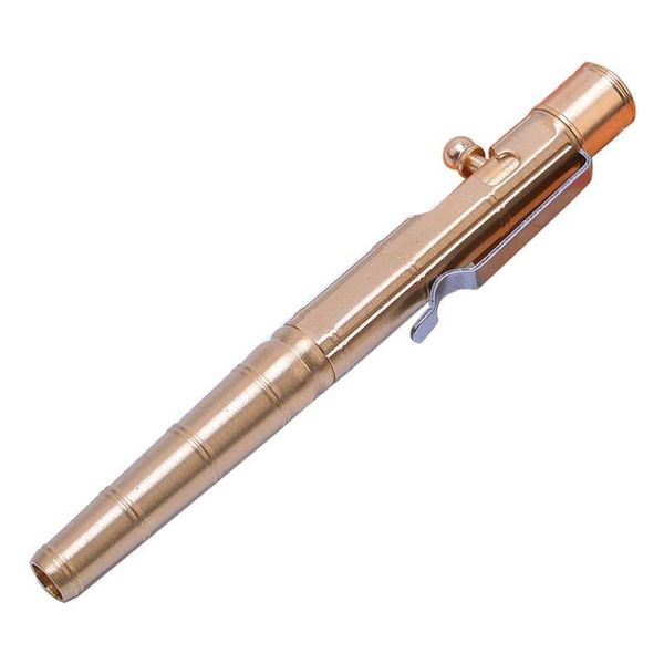 

gel pens solid brass ink pen retro bamboo node bolt action writing tool stationery q1jc