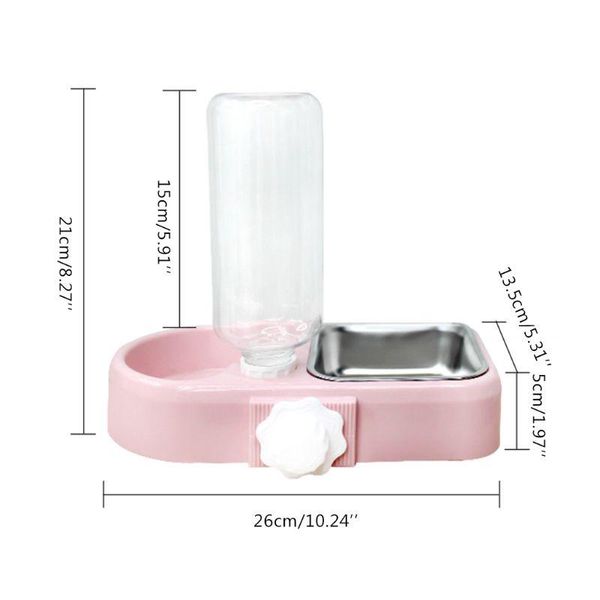 

hanging cats double water bowl set no-spill detachable dog automatic dispenser pet supply cat bowls & feeders