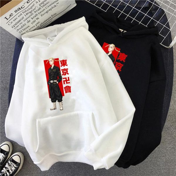 

men's hoodies & sweatshirts tokyo revengers anime homme men sweatshirt hip hop streetwear hoody manga hoodie, Black