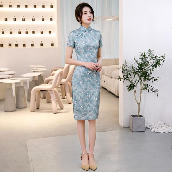 

cheongsam evening dresses 3xl linen plus bling gowns ethnic clothing, Red