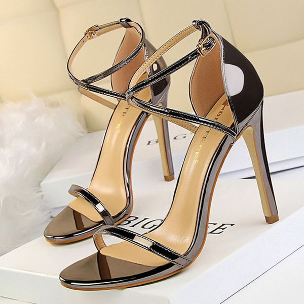 

2021 summer high heels sandals women party shoes super high heel women sandals ladies heeled shoes thin heel a3219, Black