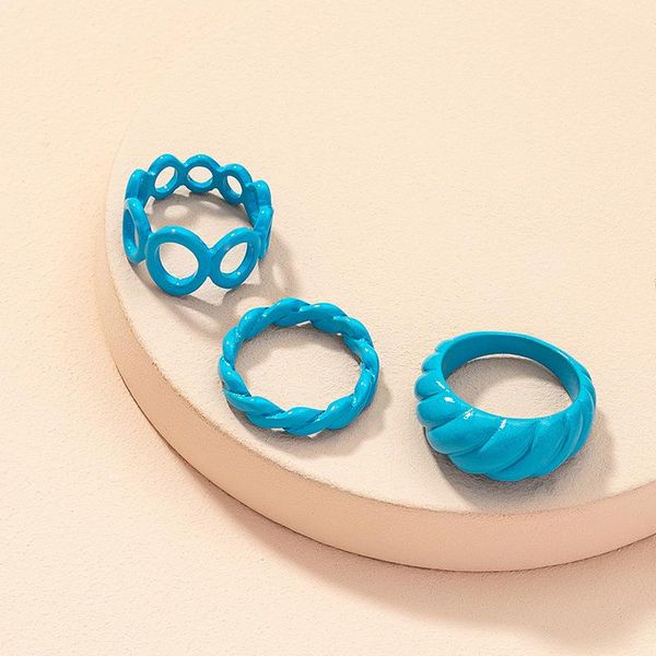 

cluster rings 3pcs/set vintage fashion winding ring set female ins simple hip hop for women twist geometric exaggerated jewelry, Golden;silver
