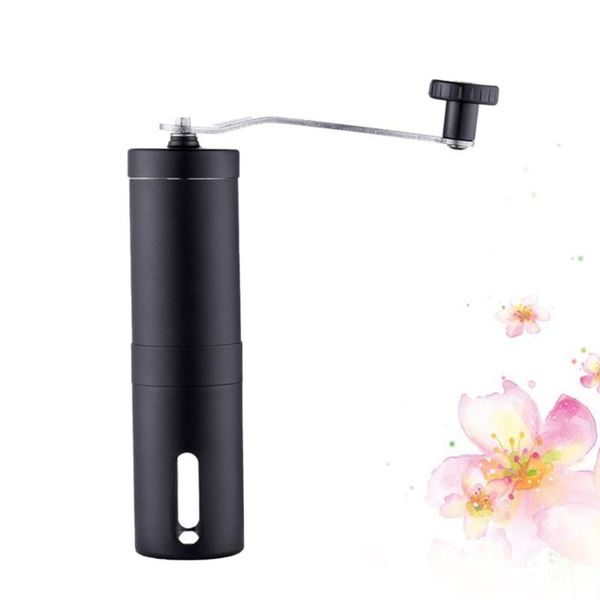 

manual coffee grinders grinder stainless steel brushed grain pepper mill hand bean kitchen cooking tool - size (black)