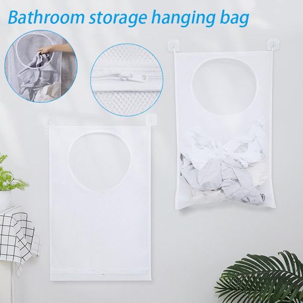 

storage bags multifunctional mesh bag wall mounted organizer foldable space saving for home bathroom bedroom stock