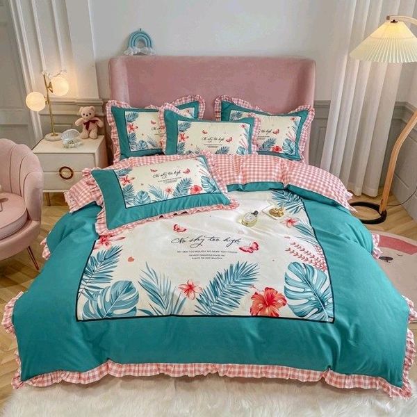 

bedding sets leaves a/b design princess style duvet cover pillowcase bed sheet soft home textile king  twin for kids oceania
