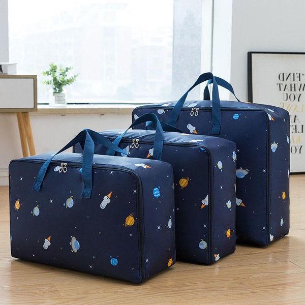 

clothing & wardrobe storage 1pcs quilt pillow bag large capacity foldable luggage bags waterproof oxford cloth travel and move navy