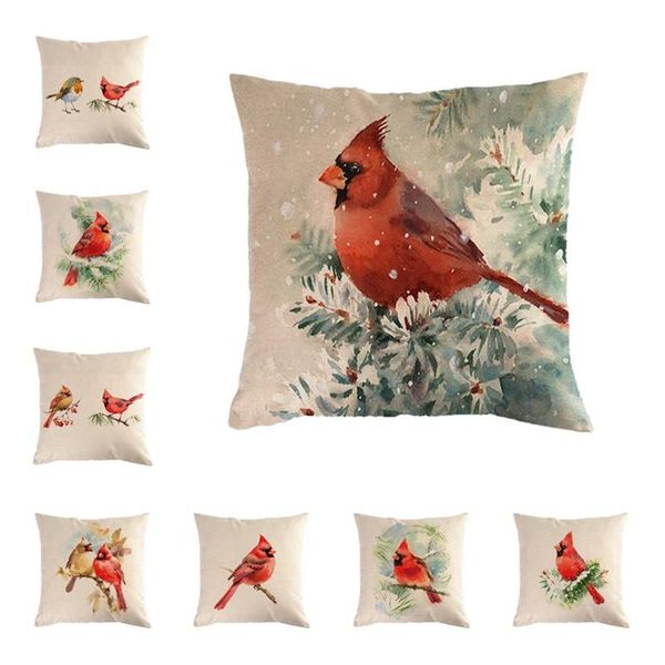 

cushion/decorative pillow custom sofa covers snowflake plant bird lumbar cushion cover promotion home decoration pillowcase