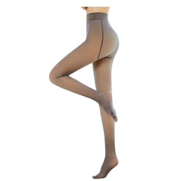 

socks & hosiery women tights fashion winter warm pantyhose autumn thin imitation skin with lining fake transparent elastic girl 2021, Black;white