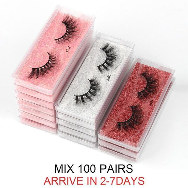 

wholesale mink eyelashes set10/30/50/100pcs false lashes natural long 3d fluffy fake in bulk1
