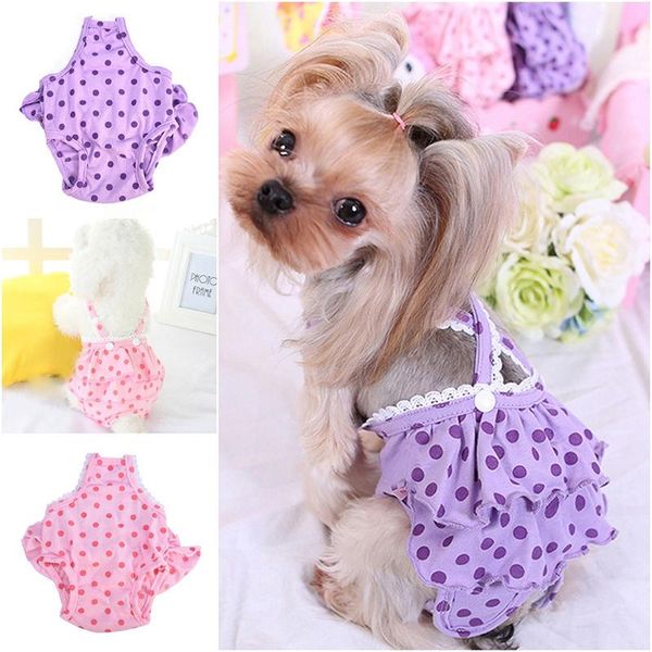 

dog apparel pet panties strap sanitary adjustable dot print underwear diapers physiological pants puppy shorts drop 2021