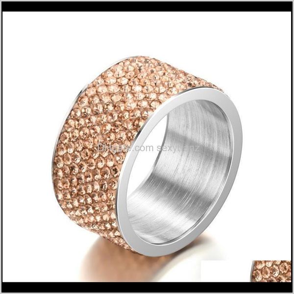 Engajamento completo de a￧o inoxid￡vel de diamante para joias de j￳ias Ring Ring Ring Moda 080525 7pnia sgcyf