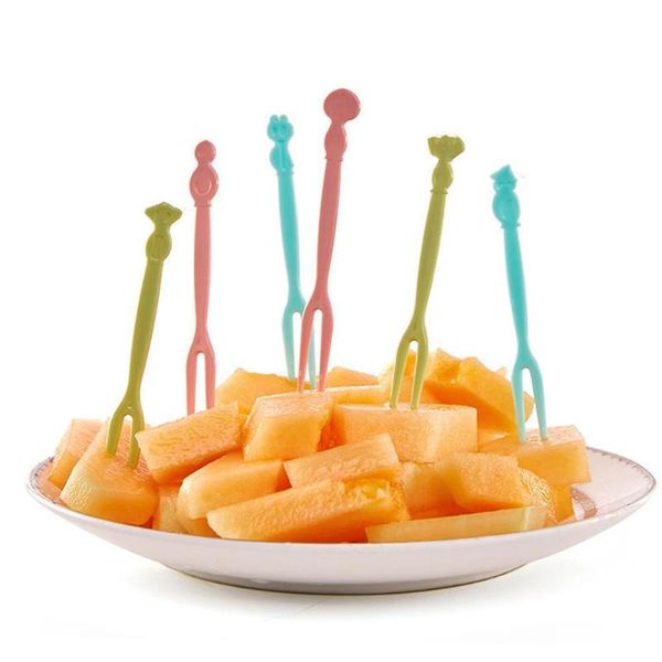 

forks 50pcs /bag disposable fruit fork household children eat creative cute stick for wedding party decor kitchen supply