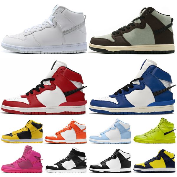 

2022 running shoes white oreo university blue black mens basketball sneakers high og pollen womens sports trainers low legend eur 36-45