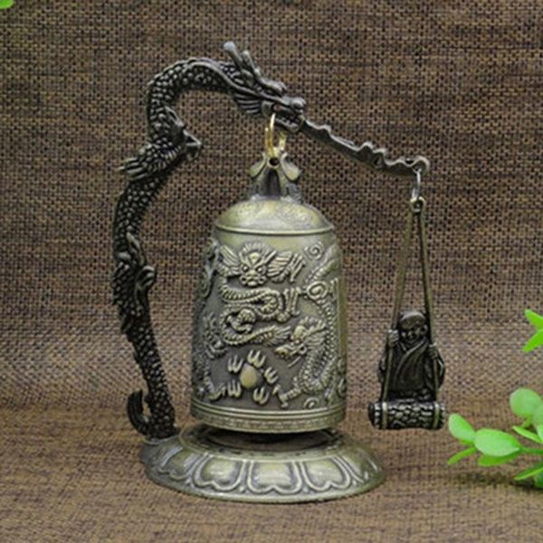 

decorative objects & figurines metal bell carved dragon buddhist clock good luck feng shui ornament home decoration
