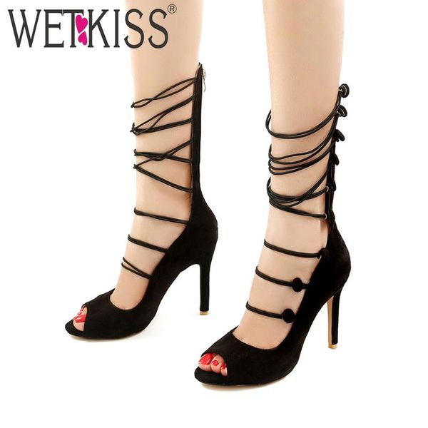 

summer fashion sandals women high heels ladies peep toe footwear buckle strap party shose zip black