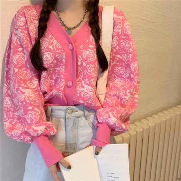 

women's jackets sweet korean flowers causal sweater long sleeve with low-knit jacket autumn mesh cardigans female 0bf1, Black;brown