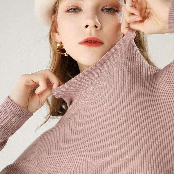 

fall / winter 2021 half high neck women's solid long sleeve bottoming sweater korean slim looking pullover sweaters, White;black