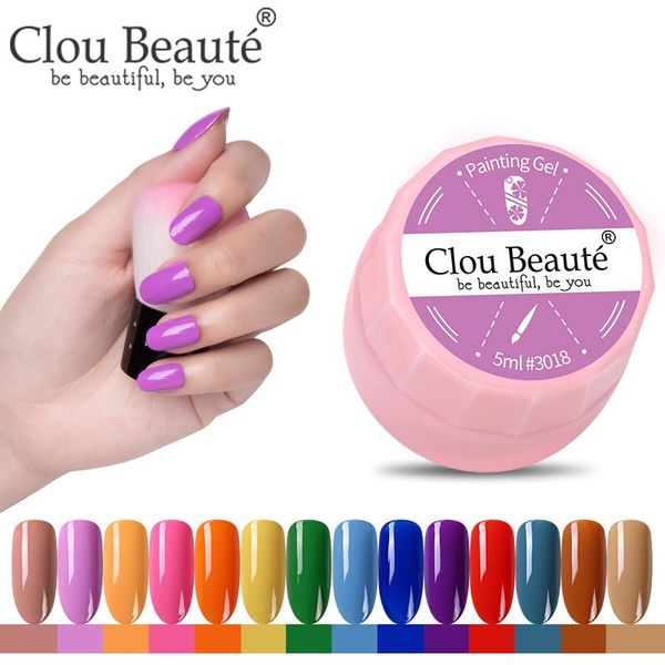 

clou beaute painting nail art manicure 55 color uv led soak off gel polish varnish hybrid diy paint, Red;pink