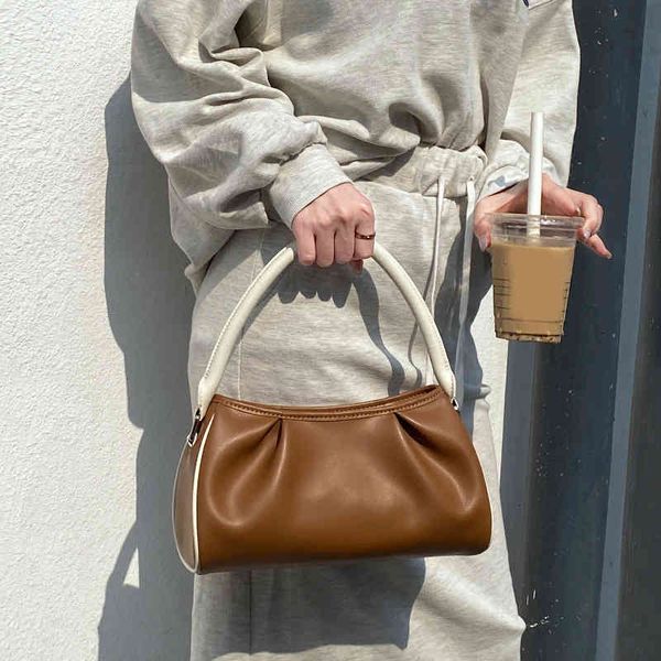 

bag 2021 new wrinkled cloud bag niche design fashionable simple leather women's casual versatile hand