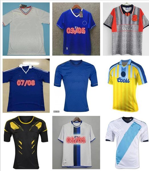 

#8 lampard 2003 2005 retro soccer jerseys classic 03 05 drogba torres terry veron cole vintage football shirt, Black;yellow
