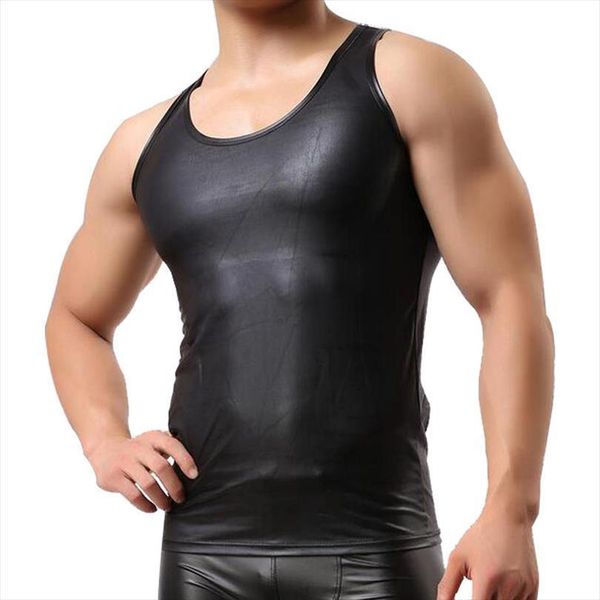 

tank men leather mens sleeveless singlet undershirts vest, White;black