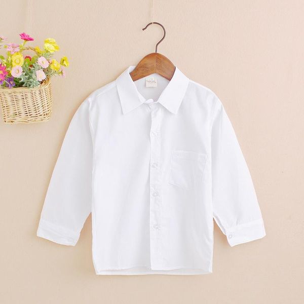 

shirts spring autumn children boy lapel buttons blouses kids formal baby tee outfits boys shein blusas, White;black