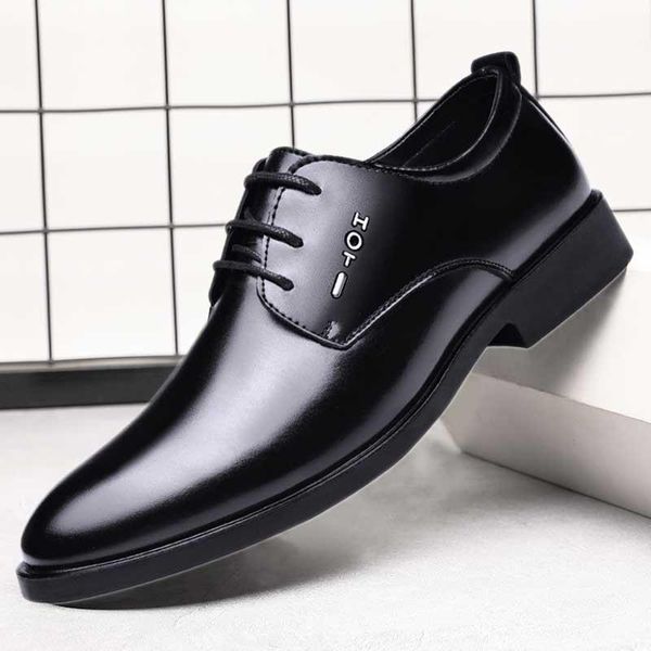 

men's leather sho single men's casual busins formal drs british korean wedding wear spring and, Black