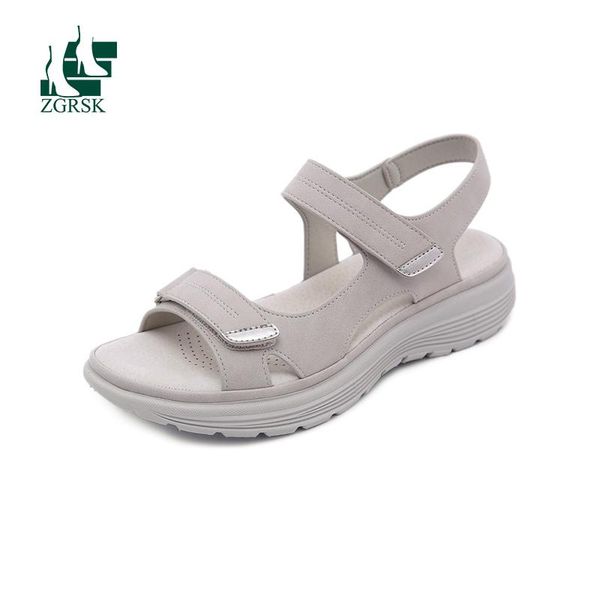 

sandals summer 2021 leather women sports wind slope heel light large slippers women's shoes, Black