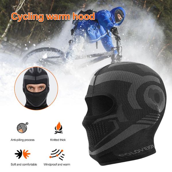 

winter ski mask cycling skiing running sport training face balaclava windproof soft keep warm half sweat-wicking caps & masks, Black