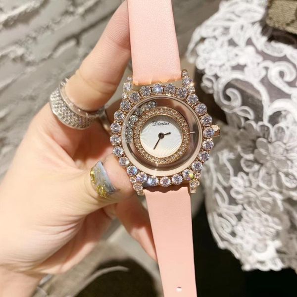 

wristwatches designer brand women happy crystals watches luxury rhinestones jewelry watch personalize transparent case fashion wristwatch, Slivery;brown