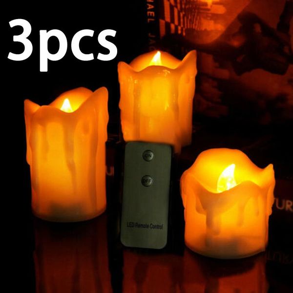 

3pcs led tea light timer electric candles battery power