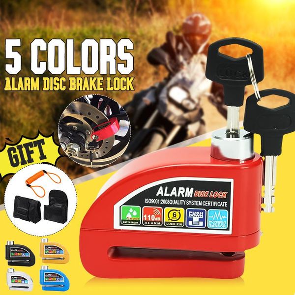 

theft protection metal motorcycle scooter security anti-theft wheel disc brake lock alarm kit 2m/6ft reminder cable bike bag