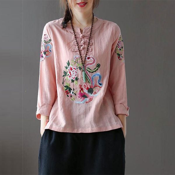 

dress f~ spring woman tshirt plus size long sleeve loose the-neck shirt buttons femme cotton thread vintage s yn2, Black;gray